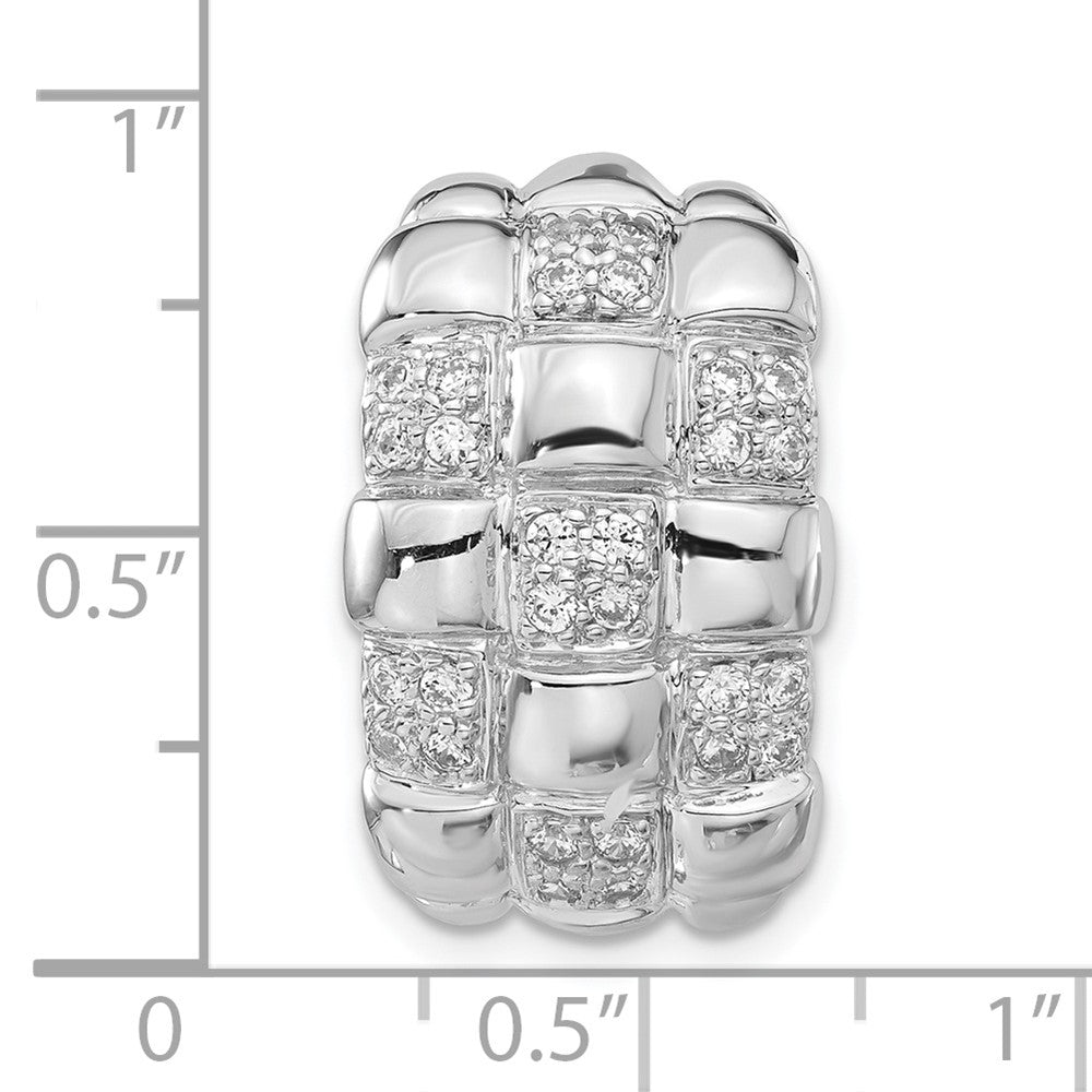 Sterlingsilber Poliert Geflochten Zirkonia Anhänger