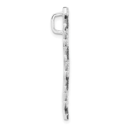 Sterlingsilber Schwarz & Weiß Zirkonia Kette Anhänger
