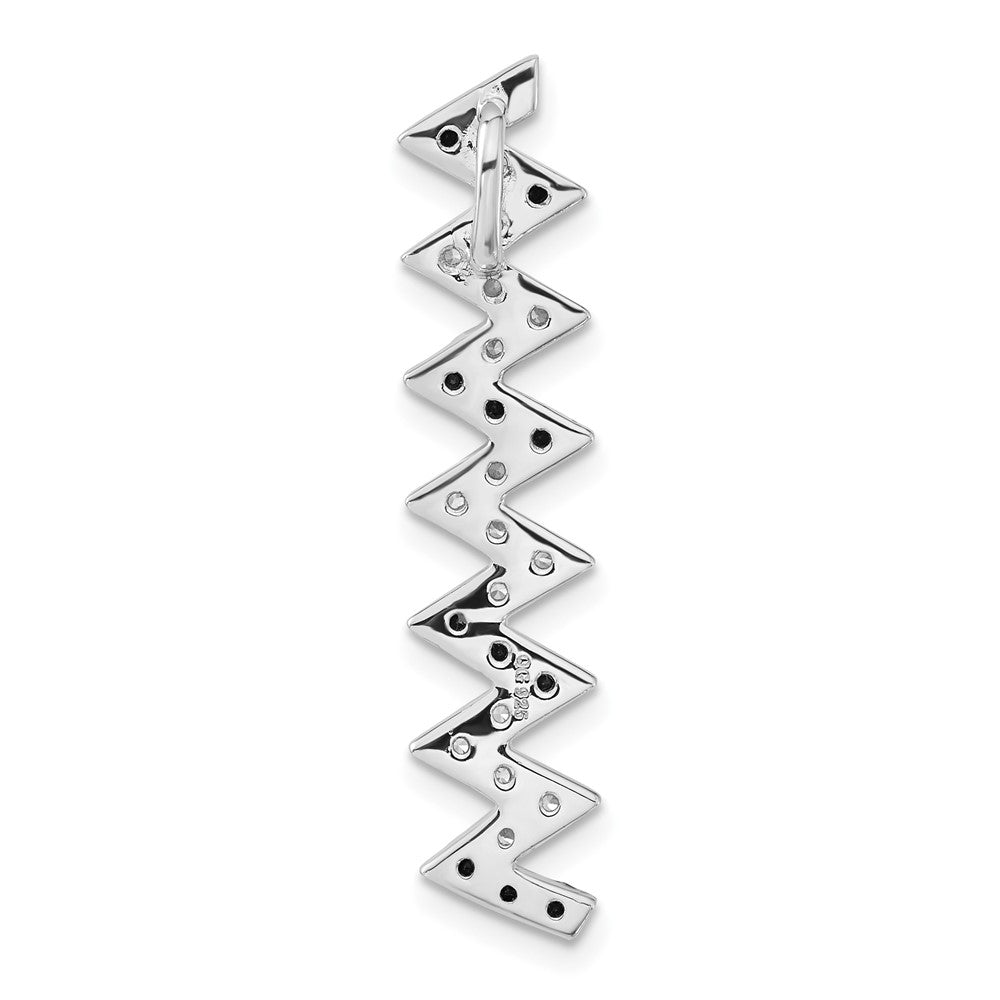 Sterlingsilber Schwarz & Weiß Zirkonia Kette Anhänger