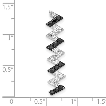 Sterlingsilber Schwarz & Weiß Zirkonia Kette Anhänger