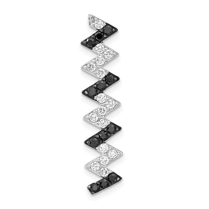 Sterlingsilber Schwarz & Weiß Zirkonia Kette Anhänger