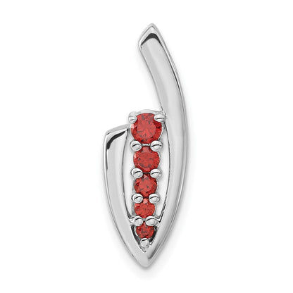 Sterlingsilber Poliert Fantasie Rot Zirkonia Anhänger