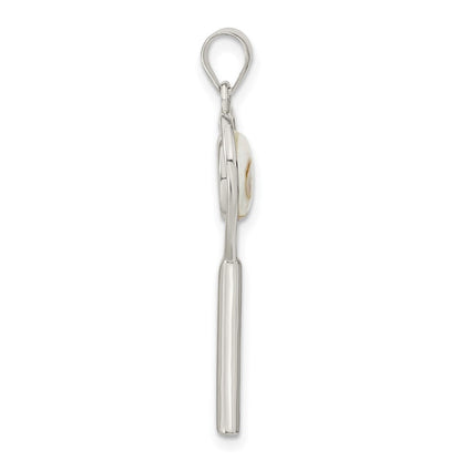 Sterlingsilber Poliert Shiva Auge in Herz Key Anhänger