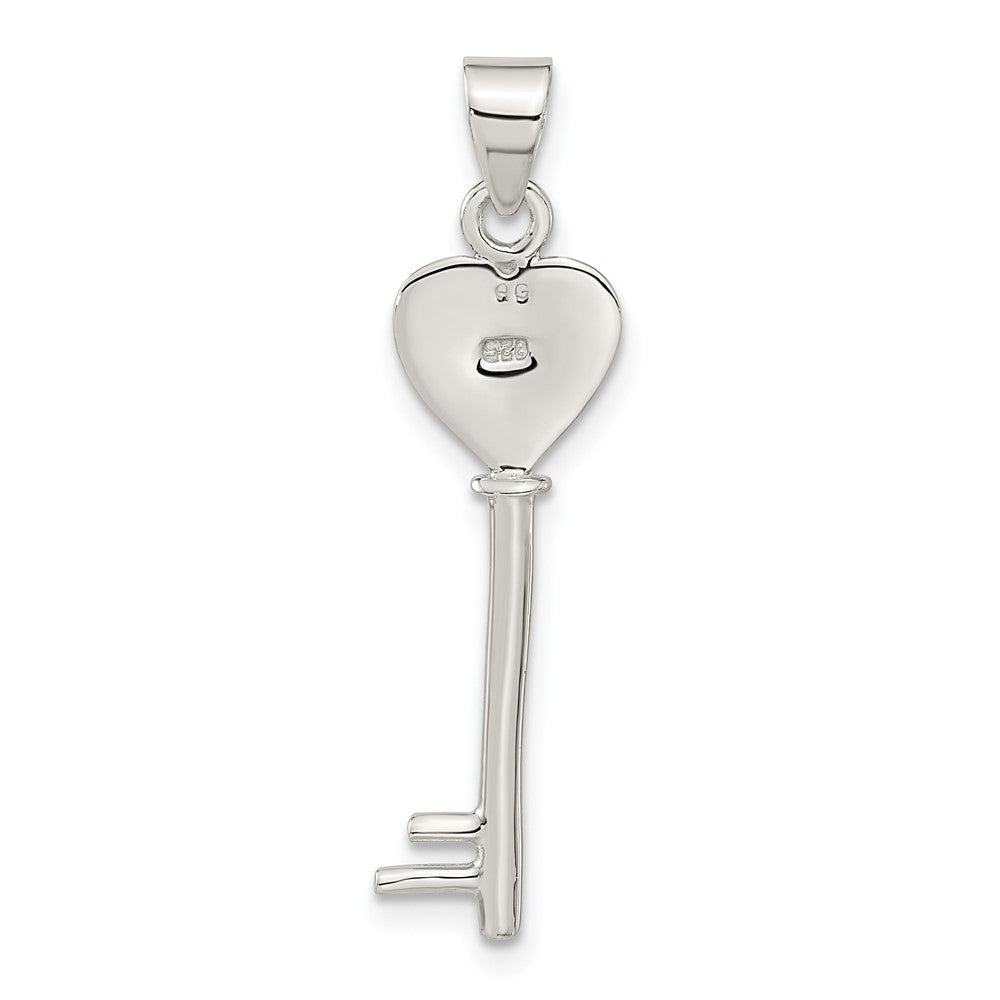 Sterlingsilber Poliert Shiva Auge Herz Key Anhänger