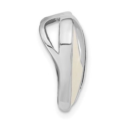 Sterlingsilber mit Schwarz Rhodium Weiß & Emaille Zirkonia Herz Kette Anhänger