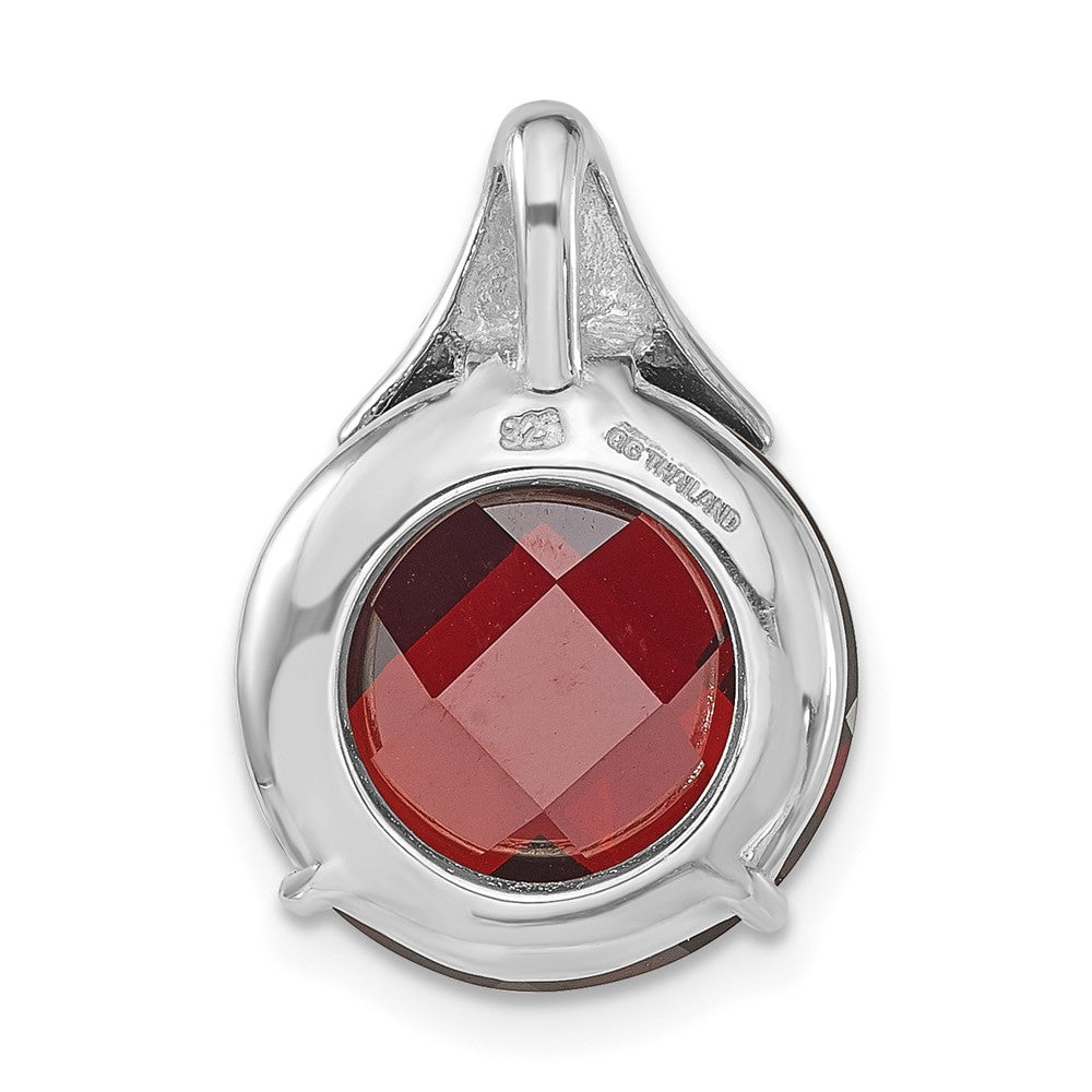Sterlingsilber Poliert & Antikisiert Rot Zirkonia Markasit Kette Anhänger