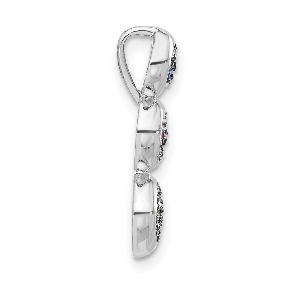 Sterlingsilber mit Schwarz Rhodium Synthetisch Steine Kette Anhänger