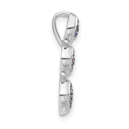 Sterlingsilber mit Schwarz Rhodium Synthetisch Steine Kette Anhänger