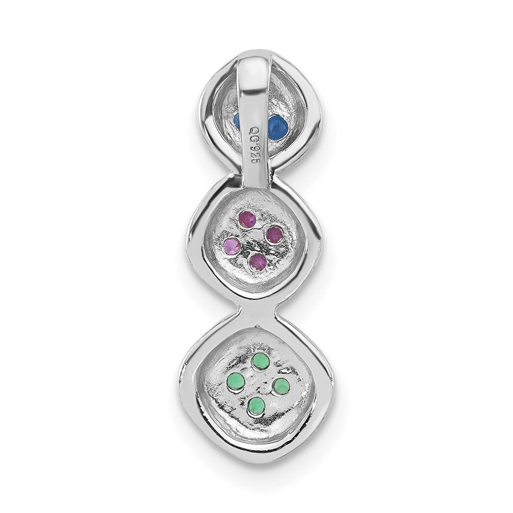 Sterlingsilber mit Schwarz Rhodium Synthetisch Steine Kette Anhänger
