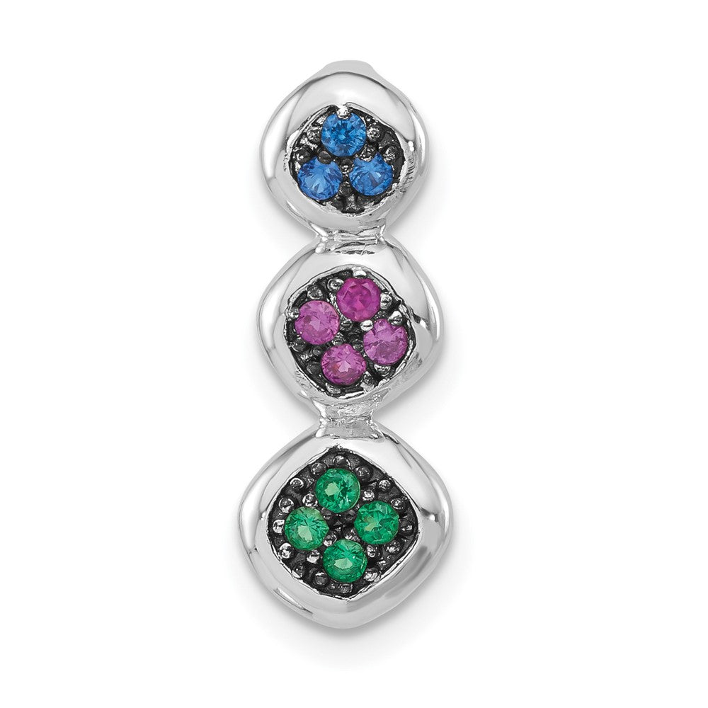 Sterlingsilber mit Schwarz Rhodium Synthetisch Steine Kette Anhänger