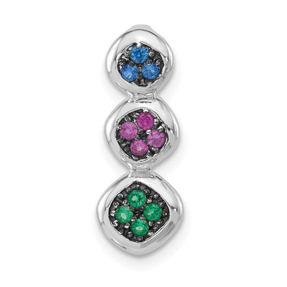 Sterlingsilber mit Schwarz Rhodium Synthetisch Steine Kette Anhänger