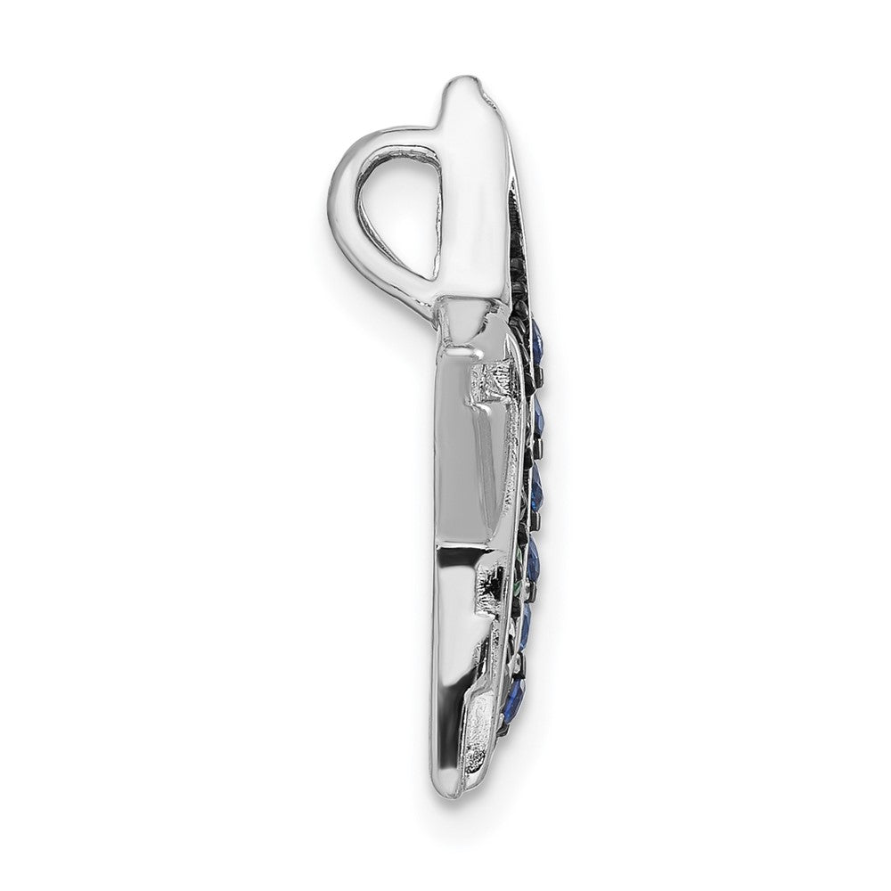 Sterlingsilber mit Schwarz Rhodium Synthetisch Steine Stern Kette Anhänger