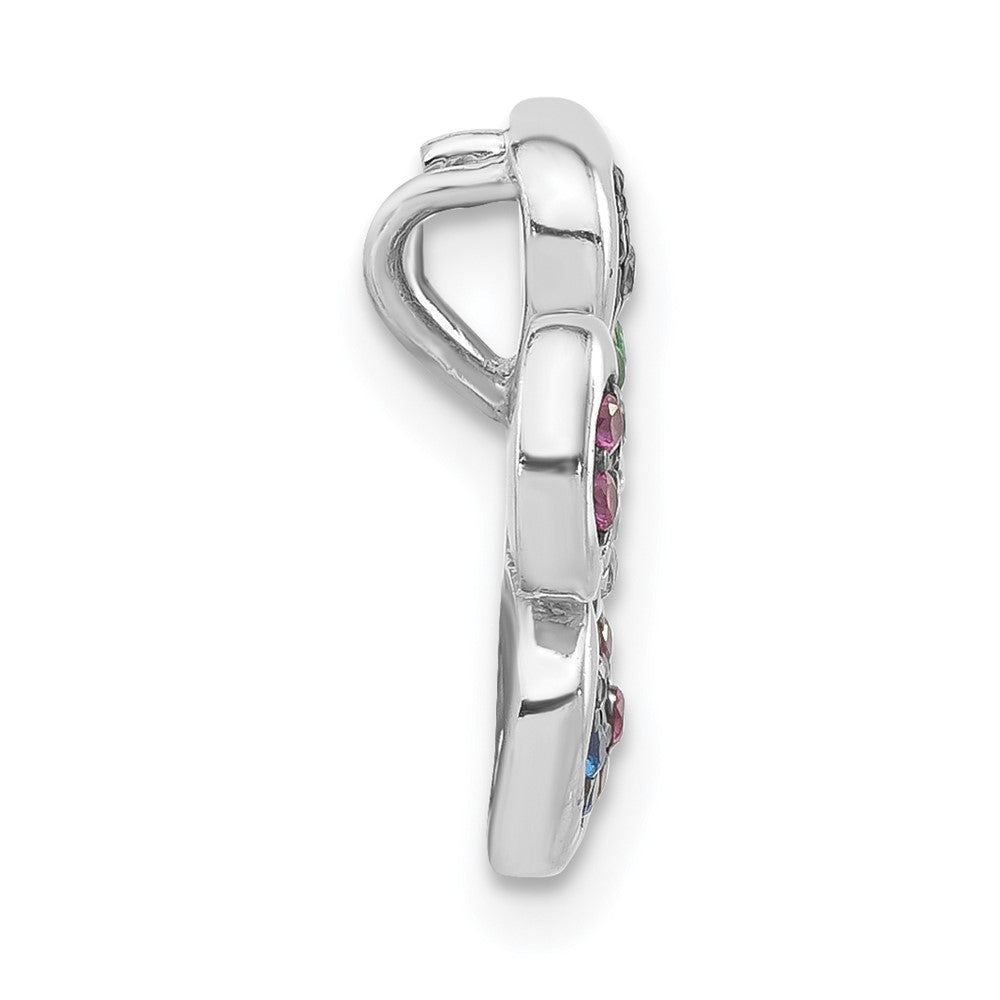 Sterlingsilber Schwarz Rhodium Synthetisch Steine & Zirkonia Blume Anhänger