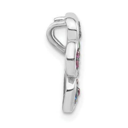 Sterlingsilber Schwarz Rhodium Synthetisch Steine & Zirkonia Blume Anhänger