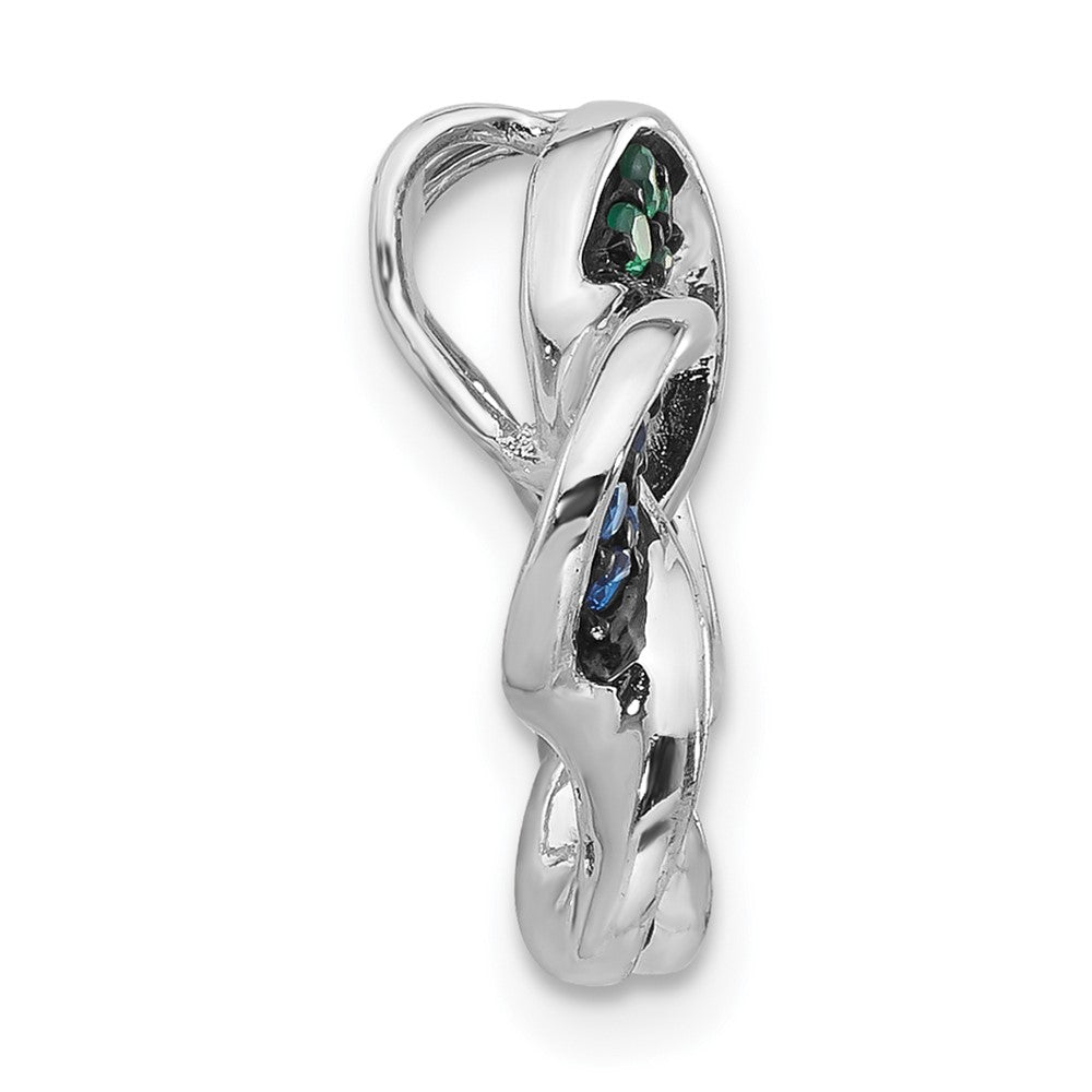 Sterlingsilber mit Schwarz Rhodium Synthetisch Steine Blume Kette Anhänger
