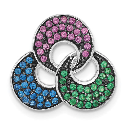 Sterlingsilber mit Schwarz Rhodium Synthetisch Steine Kette Anhänger