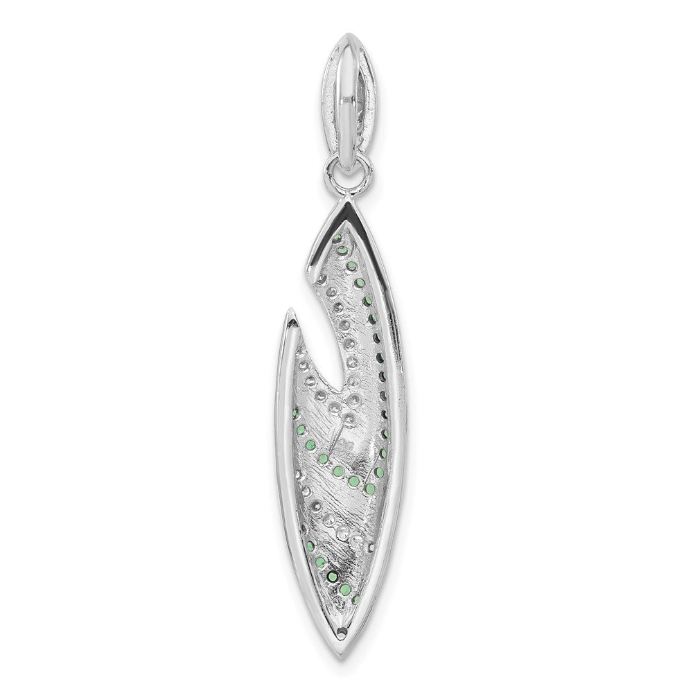 Sterlingsilber & Schwarz Rhodium Syn. Grün Spinell Zirkonia Anhänger