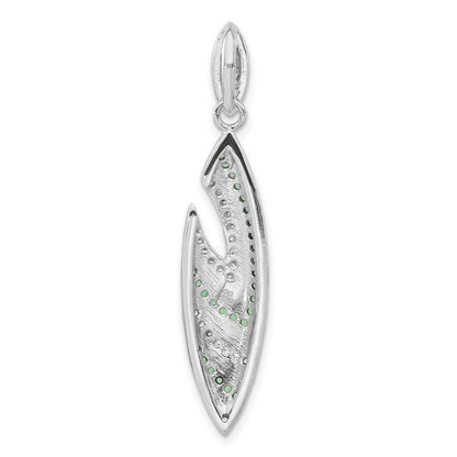 Sterlingsilber & Schwarz Rhodium Syn. Grün Spinell Zirkonia Anhänger