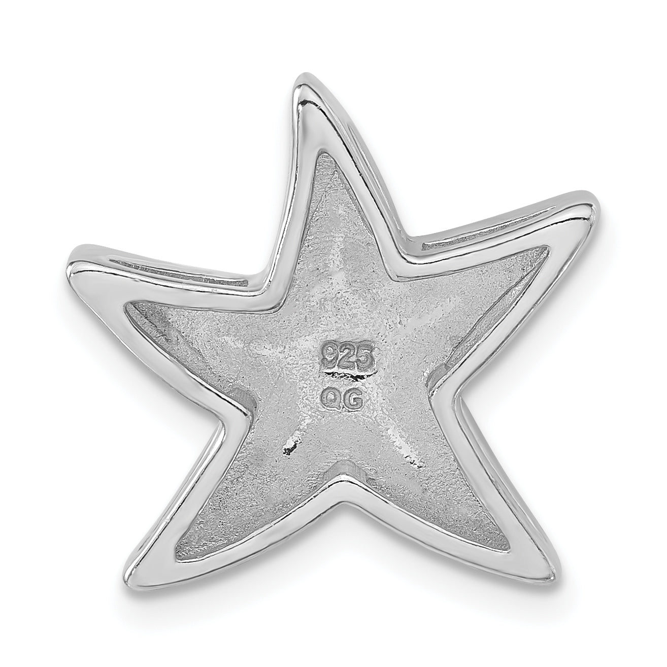 Sterlingsilber Poliert Blau Kristall Seestern Kette Anhänger