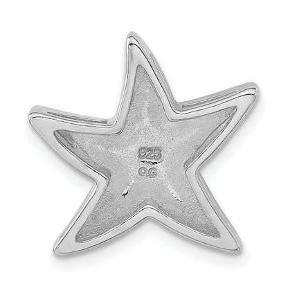 Sterlingsilber Poliert Blau Kristall Seestern Kette Anhänger