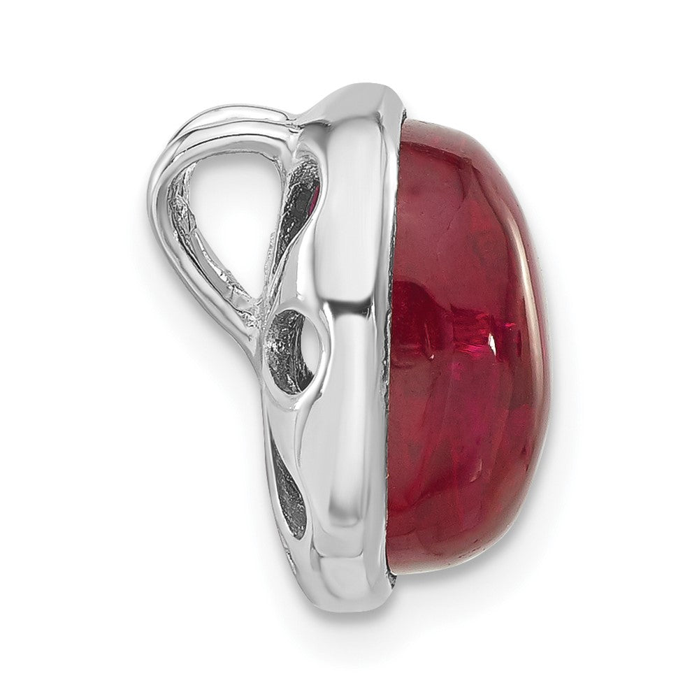 Sterlingsilber Poliert Synthetisch Rot Perle Kette Anhänger
