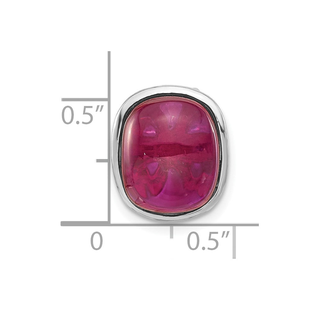 Sterlingsilber Poliert Synthetisch Rot Perle Kette Anhänger