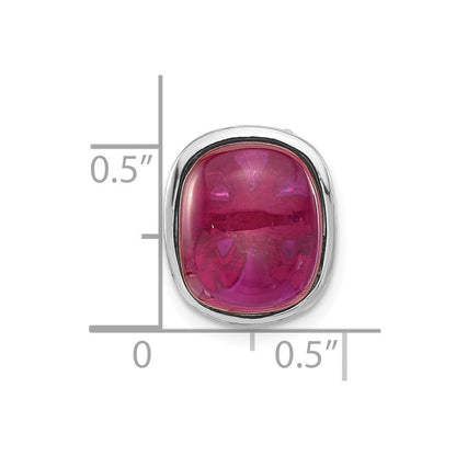 Sterlingsilber Poliert Synthetisch Rot Perle Kette Anhänger