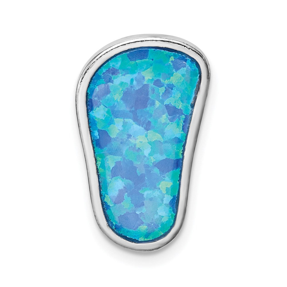 Sterlingsilber Rhodium Erzeugt Blau Opal Flip-flop Anhänger