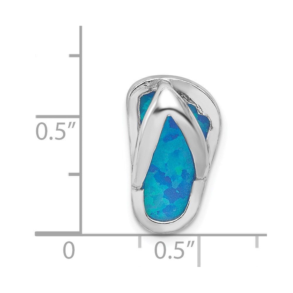 Sterlingsilber Rhodium Erzeugt Blau Opal Flip-flop Anhänger