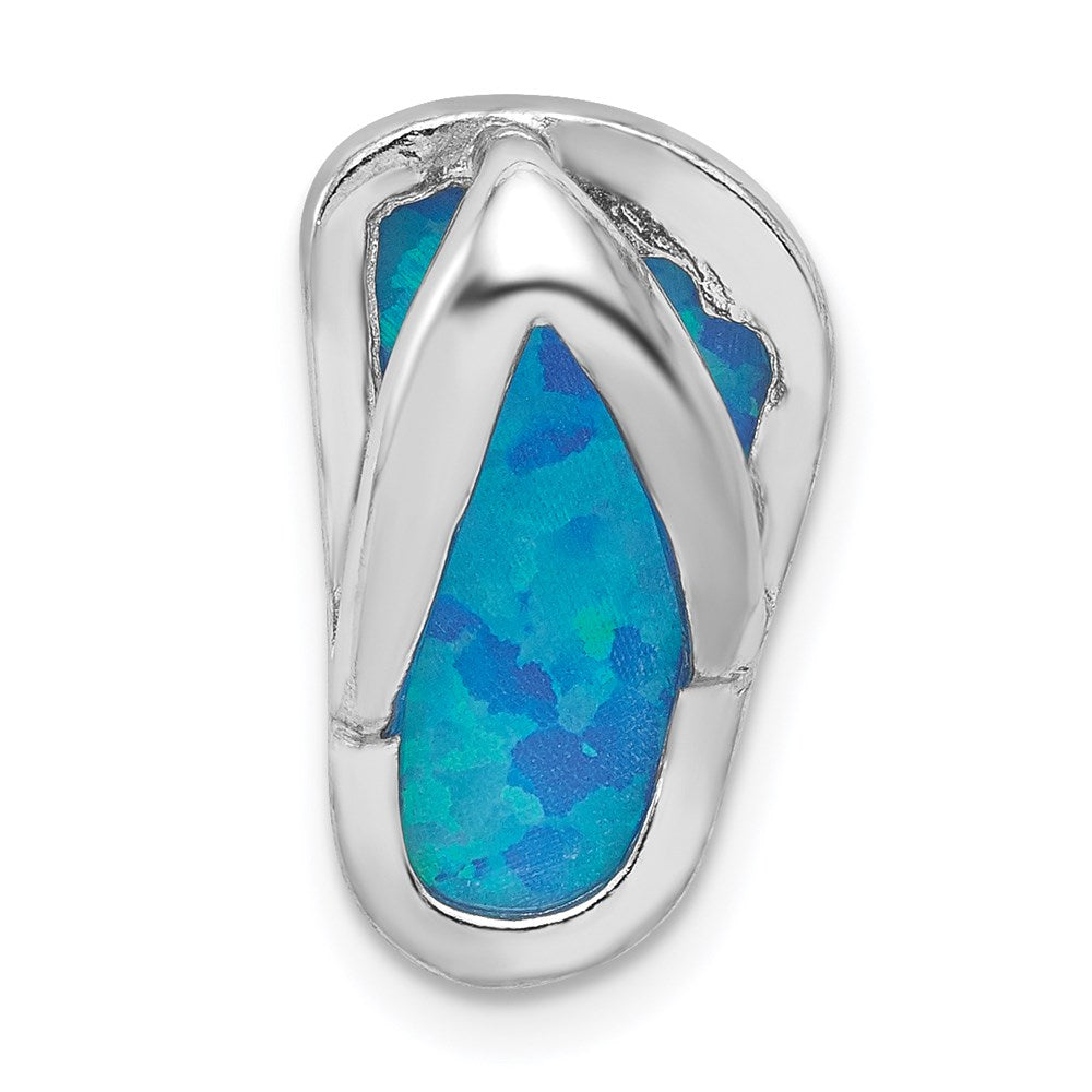 Sterlingsilber Rhodium Erzeugt Blau Opal Flip-flop Anhänger