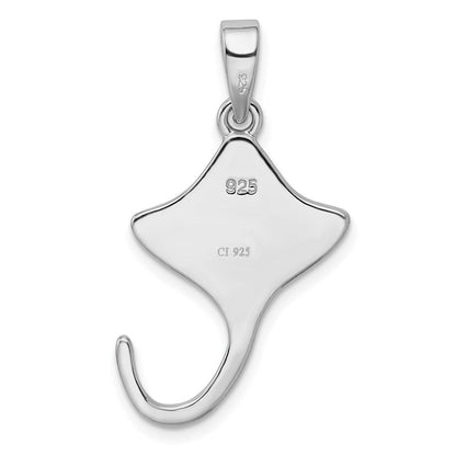 Sterlingsilber Rhodiniert Erzeugt Blau Opal Stingray Anhänger