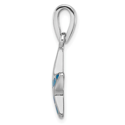 Sterlingsilber Rhodium Erzeugt Blau Opal Seestern Anhänger