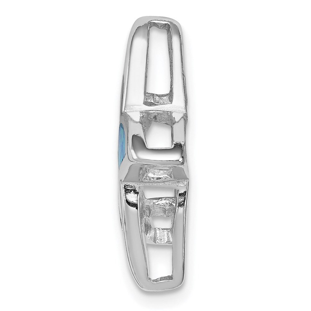 Sterlingsilber Rhodium Erzeugt Blau Opal Seestern Anhänger