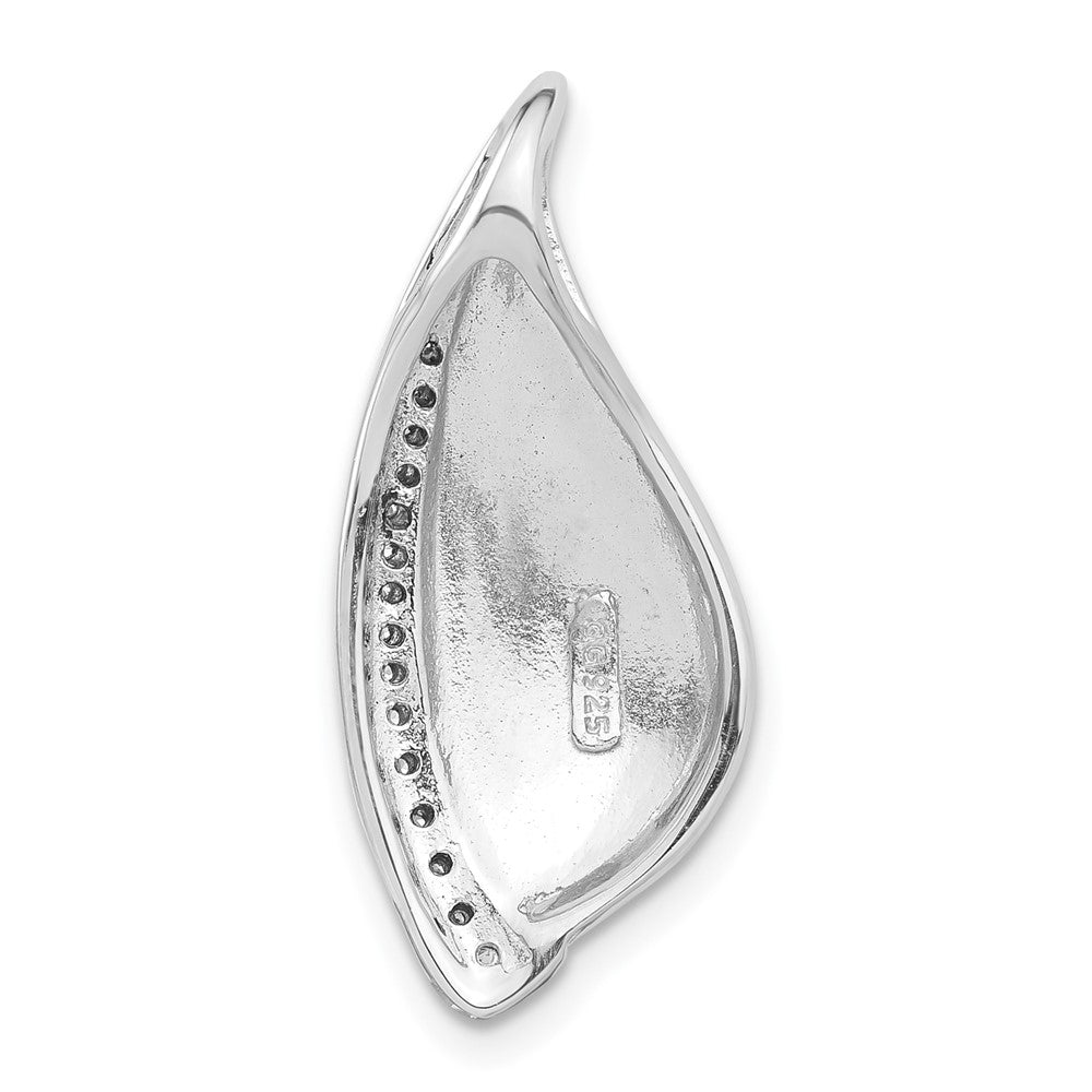 Sterlingsilber Poliert & Satiniert Zirkonia Fantasie Kette Anhänger