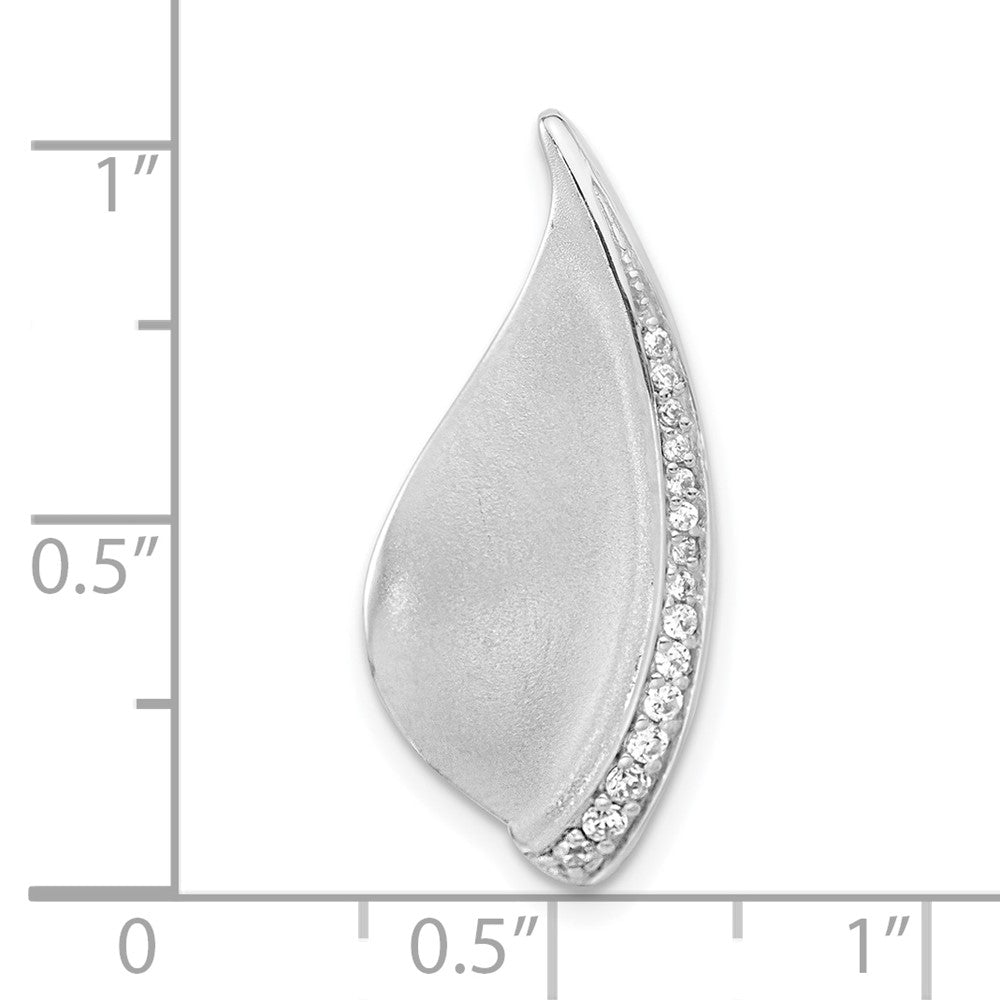 Sterlingsilber Poliert & Satiniert Zirkonia Fantasie Kette Anhänger