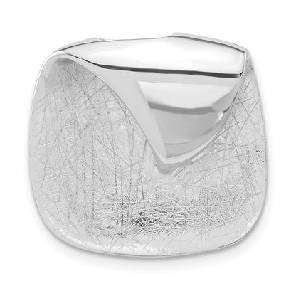 Sterlingsilber Poliert & Strukturiert Folded Quadratisch Kette Anhänger