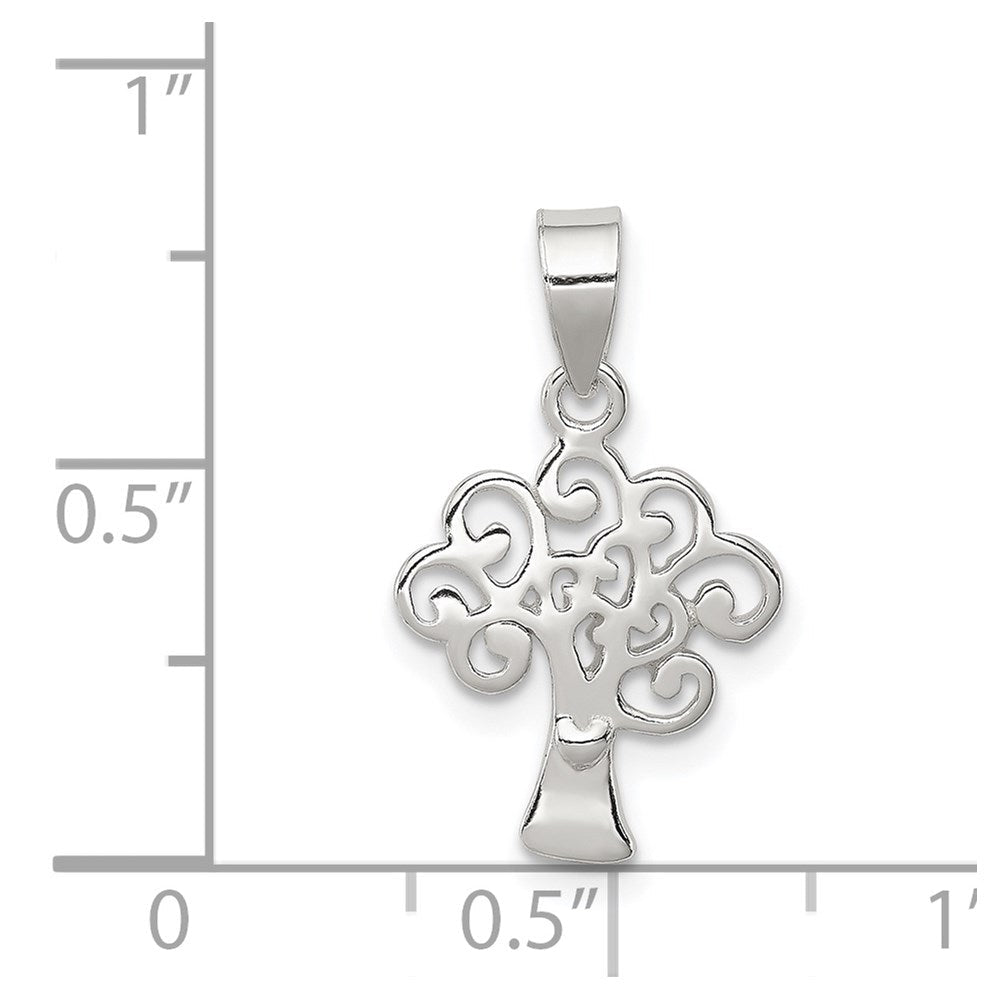 Sterlingsilber Poliert Baum Anhänger