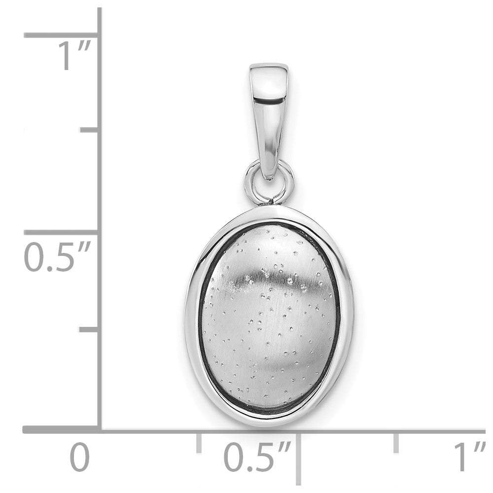 Sterlingsilber Poliert und Strukturiert Oval Anhänger