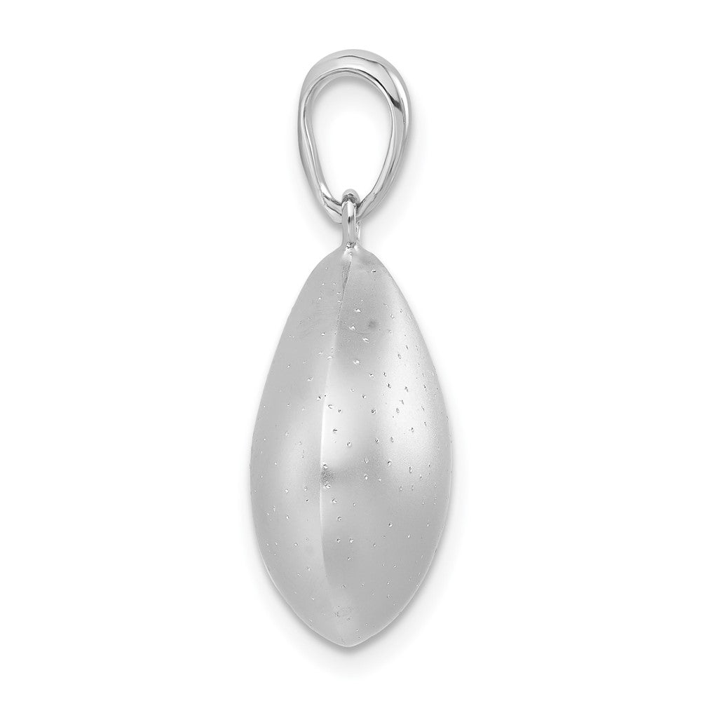 Sterlingsilber Sparkle-cut Satiniert Breit Tropfen Anhänger