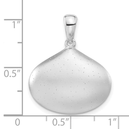 Sterlingsilber Sparkle-cut Satiniert Breit Tropfen Anhänger