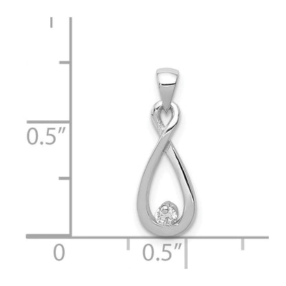 Sterlingsilber Rhodiniert mit Zirkonia Anhänger