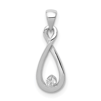 Sterlingsilber Rhodiniert mit Zirkonia Anhänger