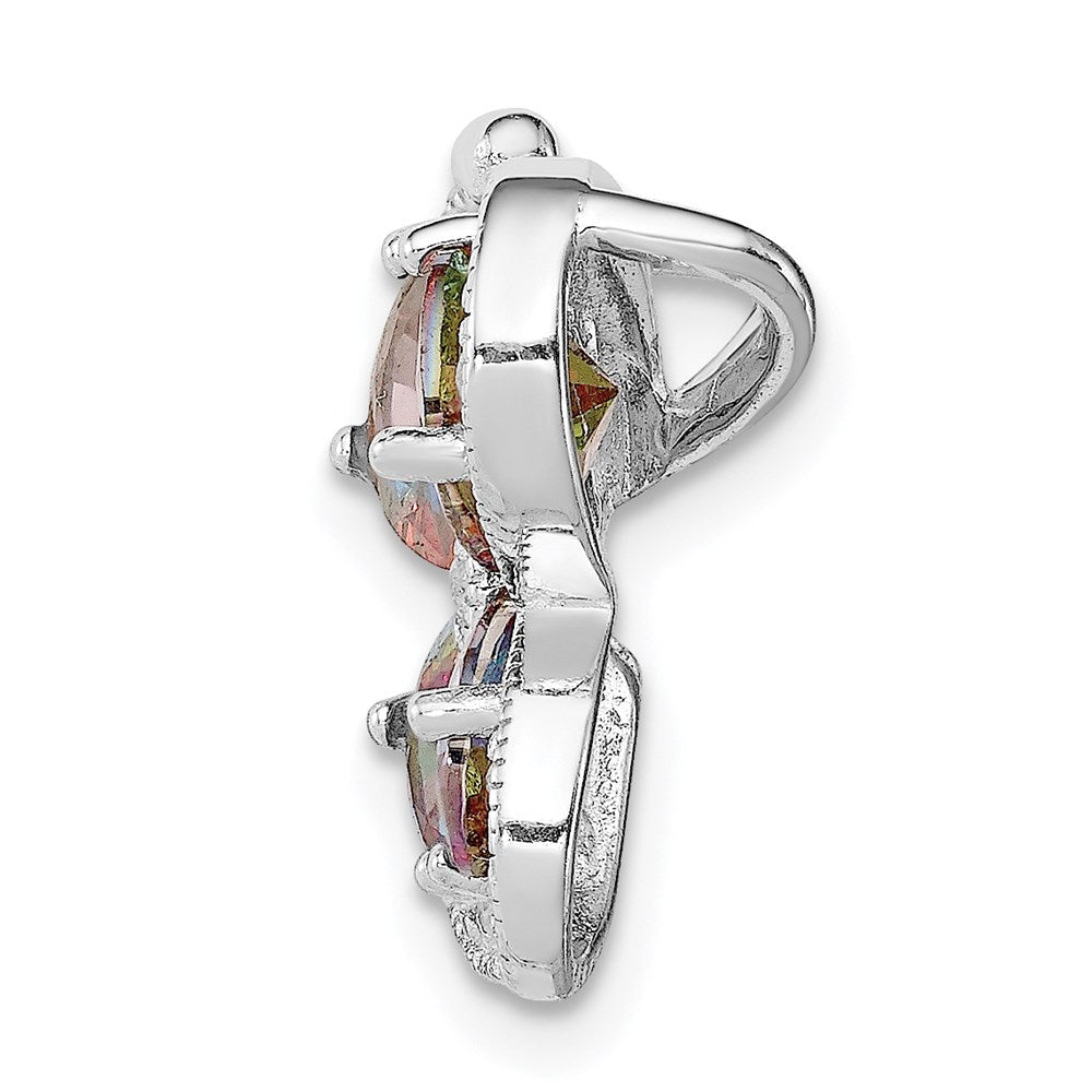 Sterlingsilber Rhodiniert Poliert Dunkel Mystic Zirkonia Schmetterling Anhänger