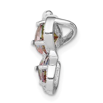 Sterlingsilber Rhodiniert Poliert Dunkel Mystic Zirkonia Schmetterling Anhänger