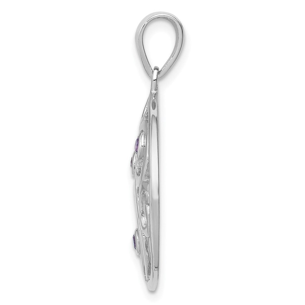 Sterlingsilber Rhodiniert mit Amethyst Anhänger