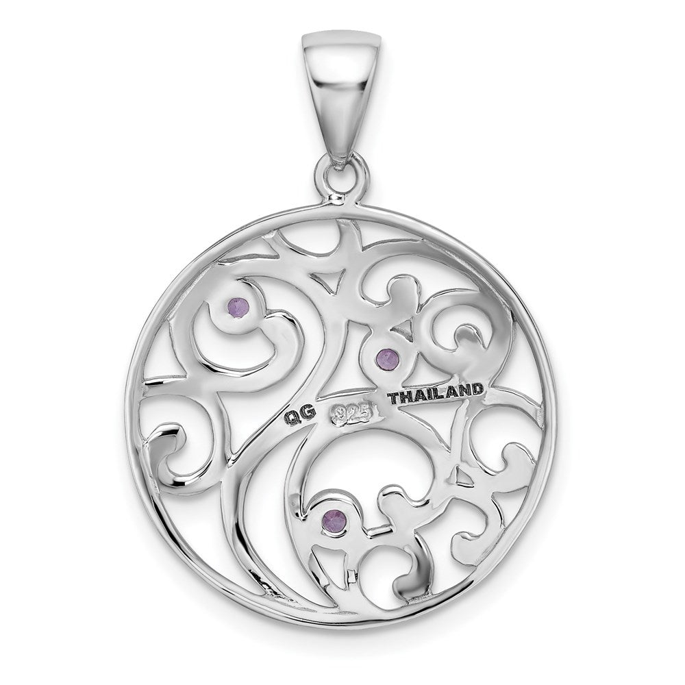 Sterlingsilber Rhodiniert mit Amethyst Anhänger