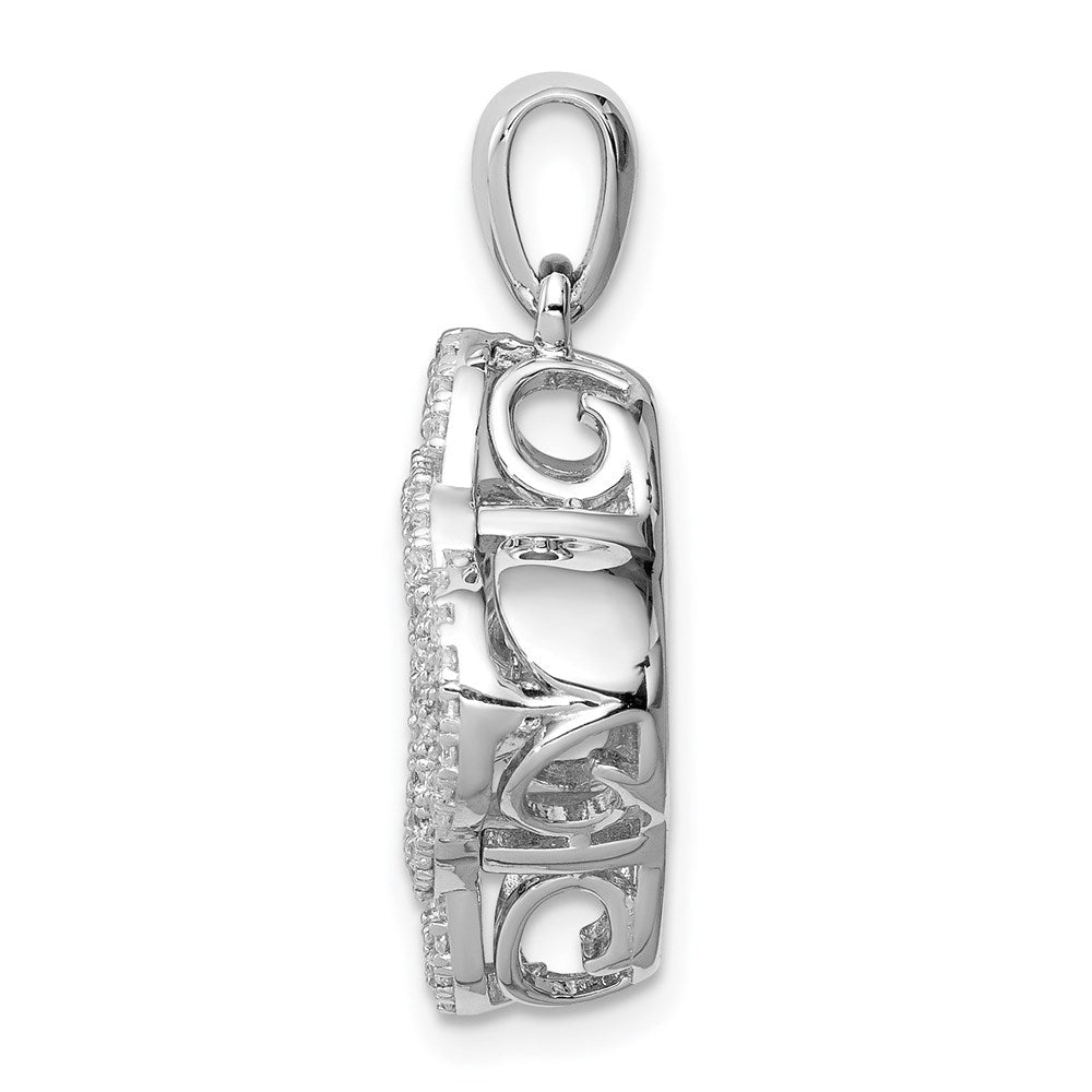 Sterlingsilber Platin-beschichtet Lebhaft Swarovski Zirconia & Zirkonia Anhänger