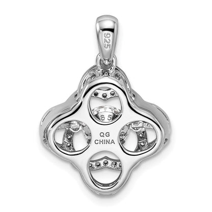 Sterlingsilber Platin-beschichtet Lebhaft Swarovski Zirconia & Zirkonia Anhänger