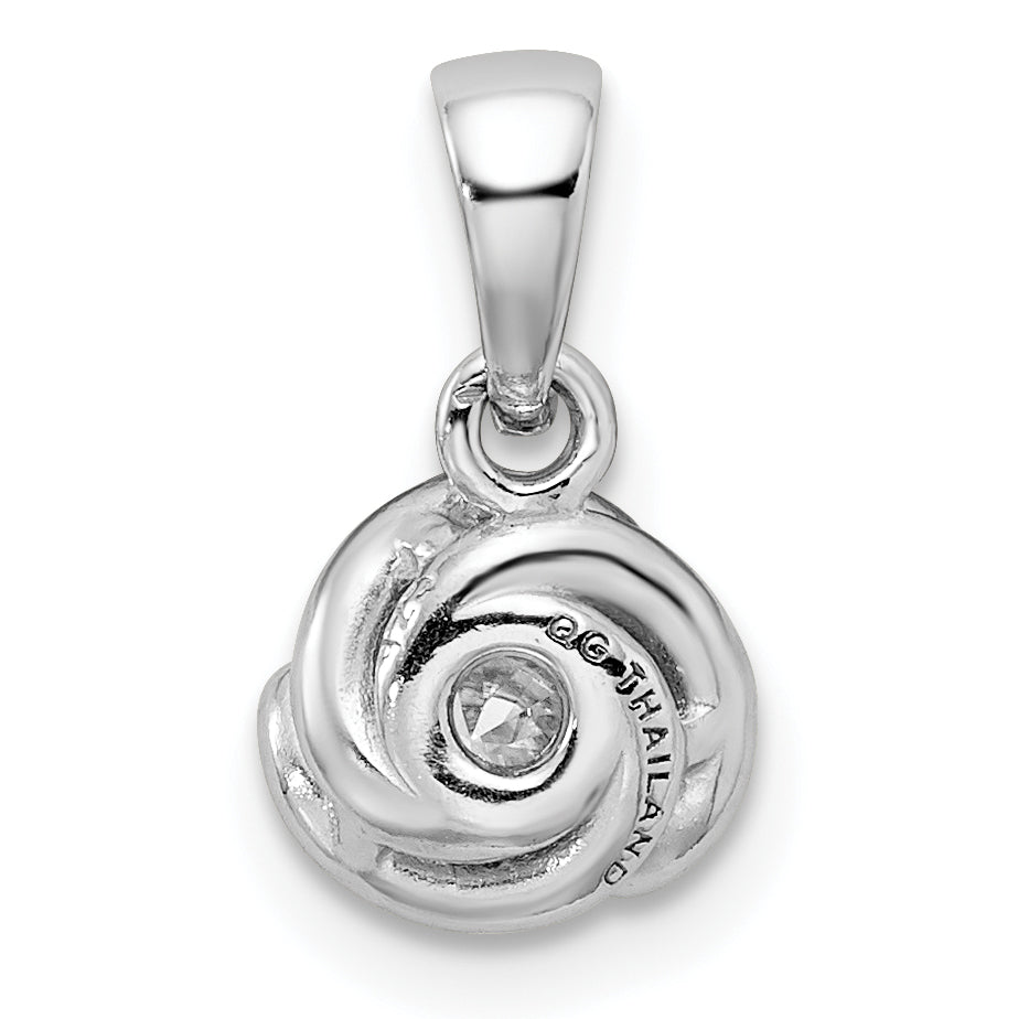 Sterlingsilber Rhodiniert Poliert mit Zirkonia Anhänger