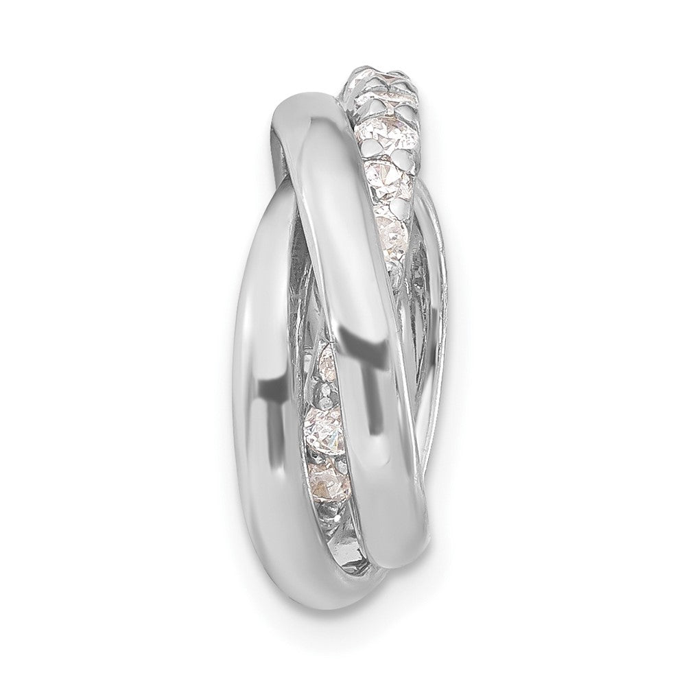 Sterlingsilber Poliert Zirkonia 3 Ring Kette Anhänger